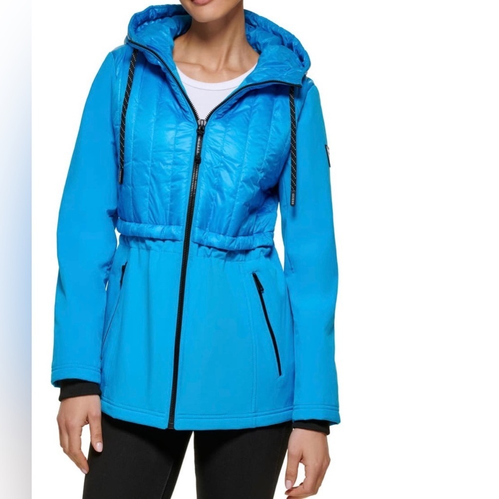 GUESS hooded zip front anorak women jacket/size M